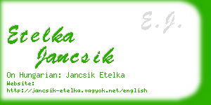 etelka jancsik business card